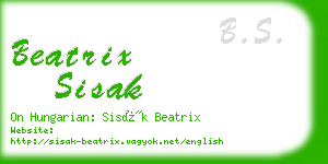 beatrix sisak business card